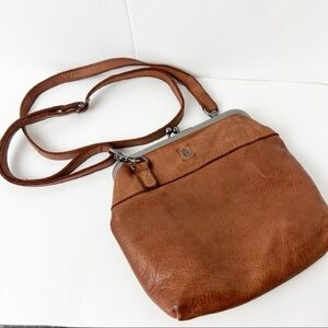 Harbour 2nd Rosalie Distressed Leather Kisslock Crossbody Bag